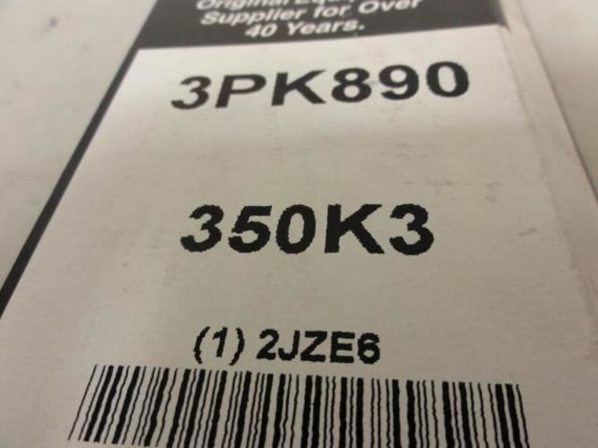 Bando 2JZE6; Serpentine Belt; 35" Long; Number 350K3
