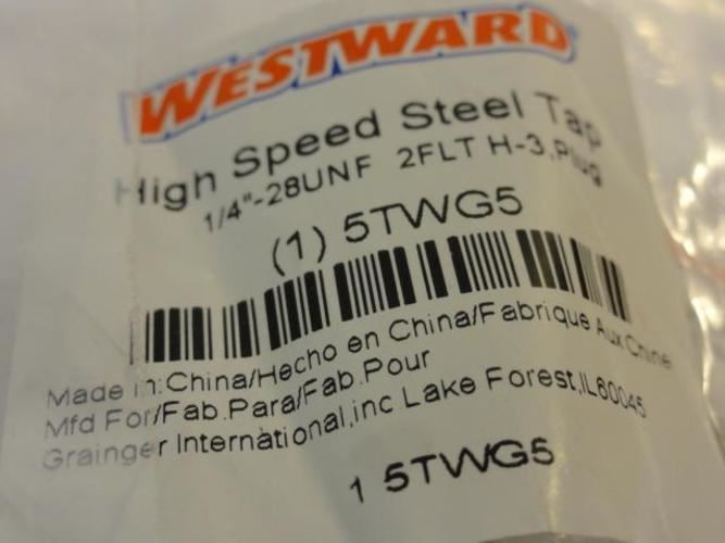 Westward 5TWG5; Lot-3 Spiral Point Tap; UNF 1/4-28; 2 Flute