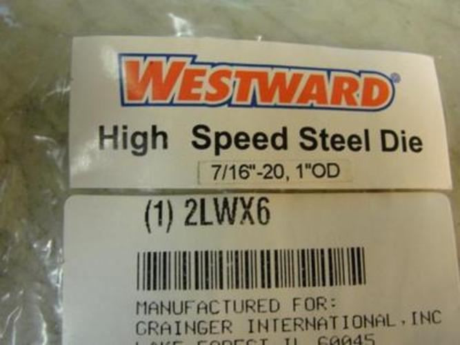 Westward 2LWX6; Round Solid Die; 7/16"-20; Right Hand