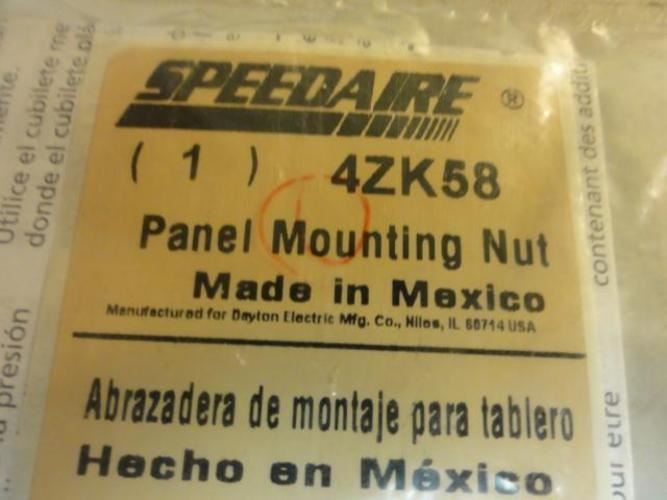 Speedaire 4ZK58; Panel Mount Nut