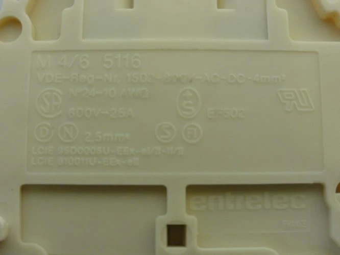 Entrelec M4/65116; Terminal Block; 25A; 600V