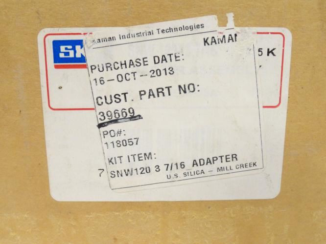 SKF SNW120 3 7/16; Adapter Sleeve; 3.4375"ID; Steel