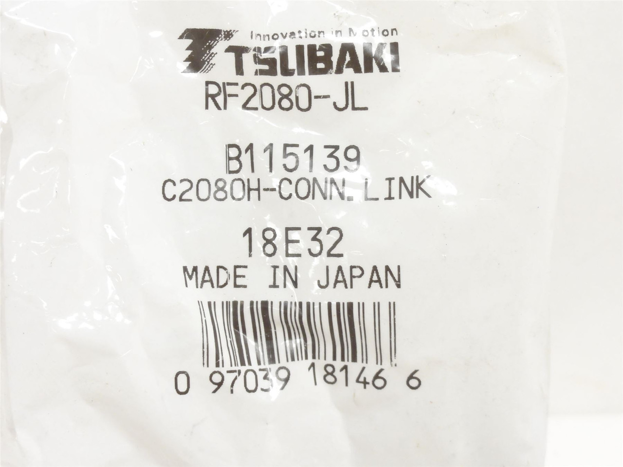 Tsubaki RF2080-JL; Cottered Roller Connecting Link #2080