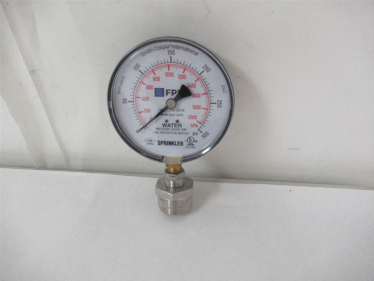 Smith- Cooper Sprinkler; Water Sprinkler Gauge 0-300 Psi