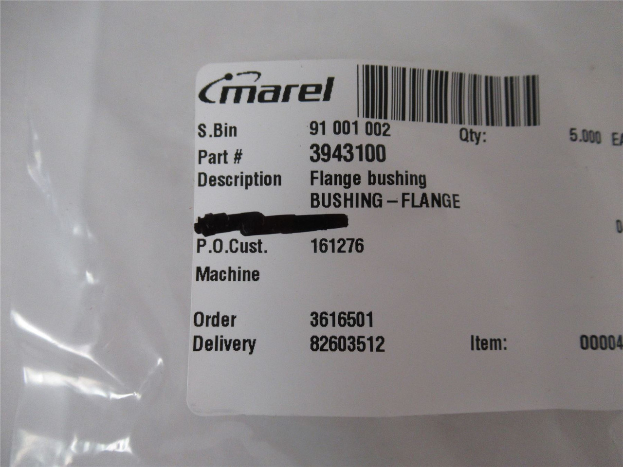 Marel 3943100; Flange Bushing Oval