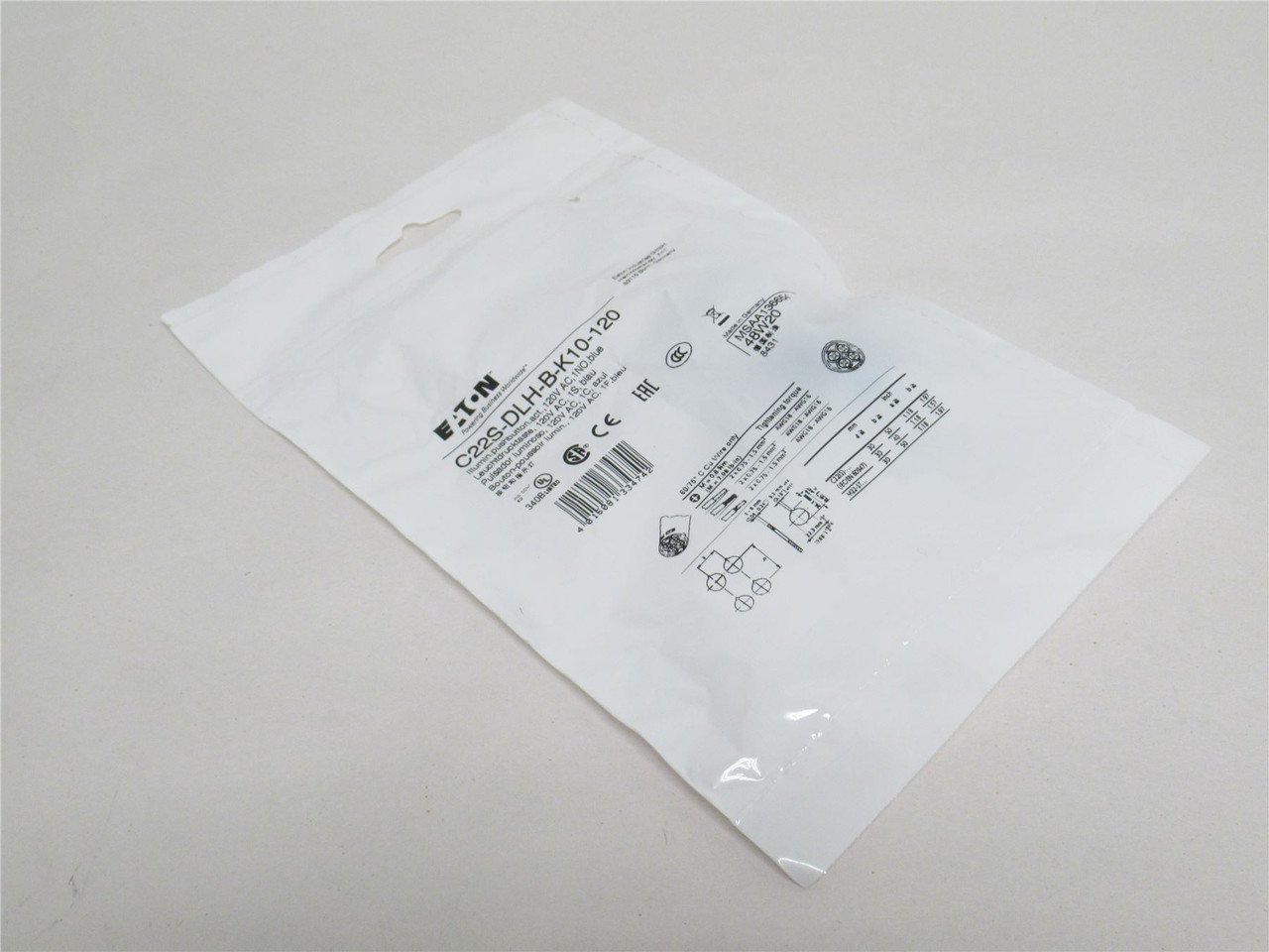 Eaton C22S-DLH-B-K10-120; Illuminated Push-Button; Blue; 120V