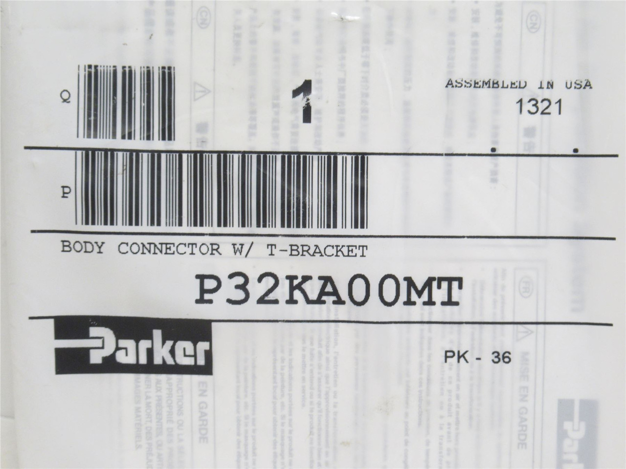 Parker P32KA00MT; Compact Body Connector P32