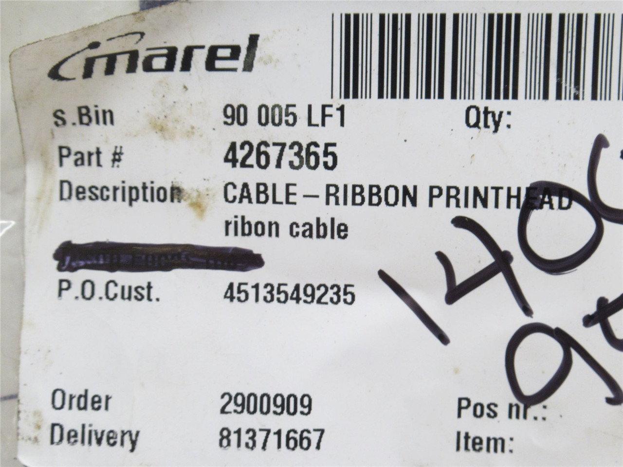 Marel 4267365; Printhead Ribbon Cable Assembly