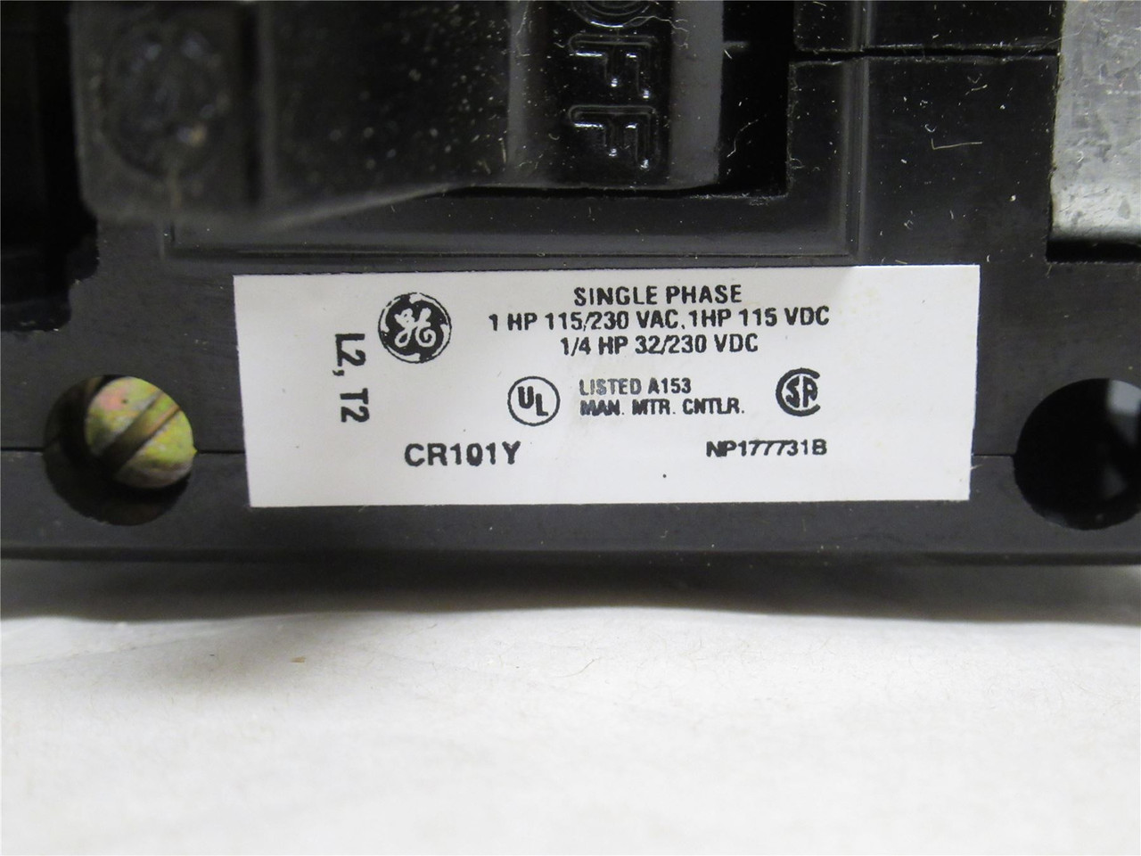 GE CR101Y1; Manual Starter Toggle Switch 1PH; 16A; 115/230VAC