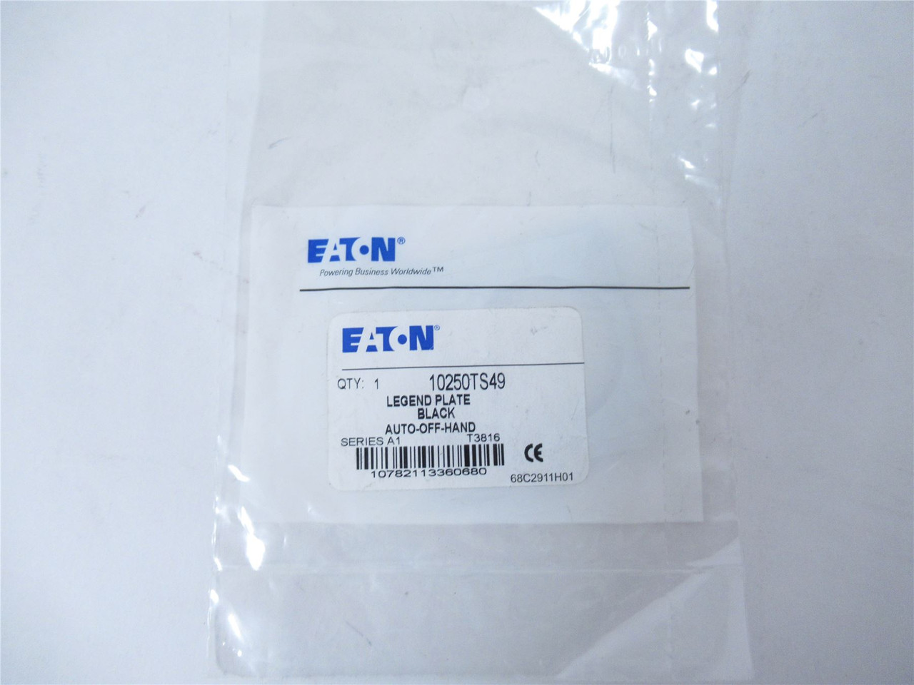 Eaton 10250TS49; Legend Plate - 3 Pos "AUTO - OFF - HAND"