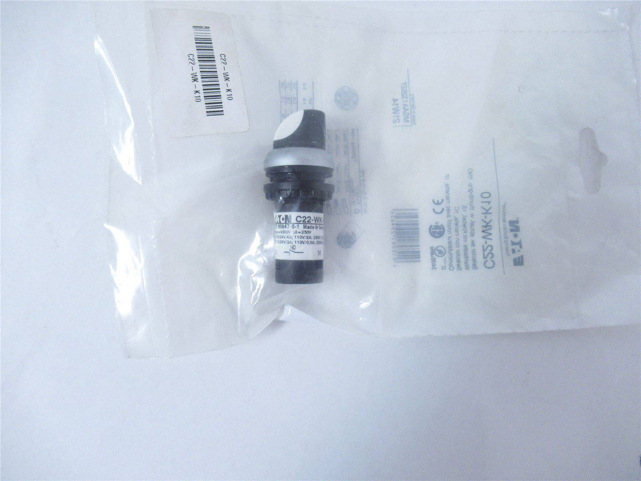 Eaton C22-WK-K10; Pushbutton Selector Switch- Non Illuminated