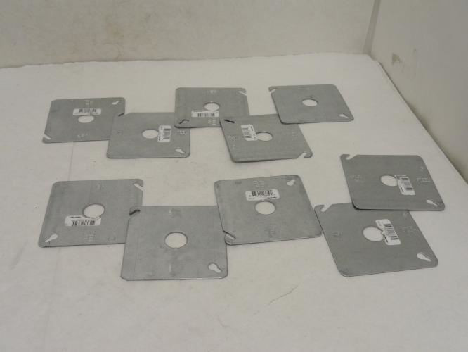 Steel City 52-C-6; Lot-10 Square Flat Cover; 4"; 1/2" Knockout