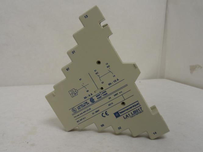 Telemecanique LA1LB017; Aux Contact Block 10A; 600V; 2-NO; 1-NC