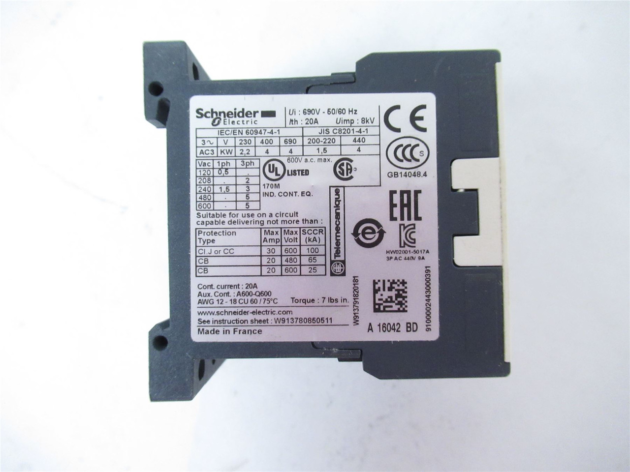 Schneider LP1K0910BD3; Contactor 9A 3-Pole Coil 24VDC 042851