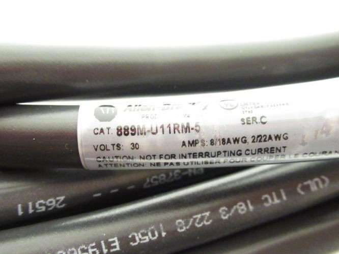 Allen-Bradley 889M-U11RM-5; M23 Connection Cable; Male; 5M
