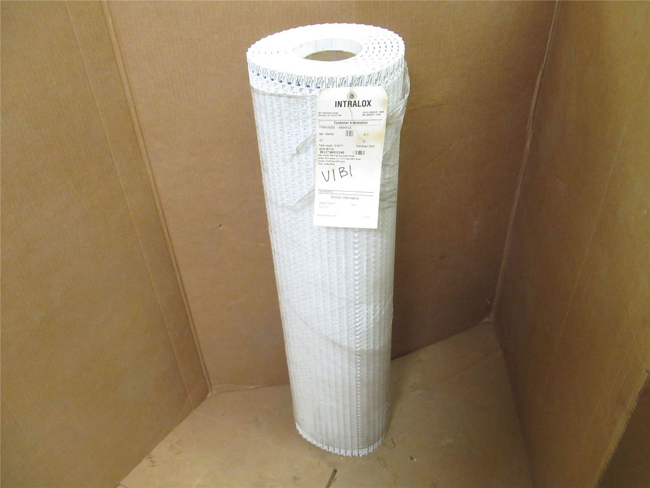 Intralox 48912340; Acetal White Belt; 40" Width x 12' Long