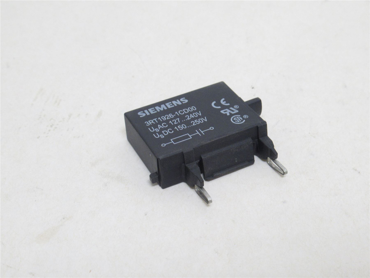 Siemens 3RT1926-1CD00; Surge Suppressor 127/240VAC; 150/250VDC