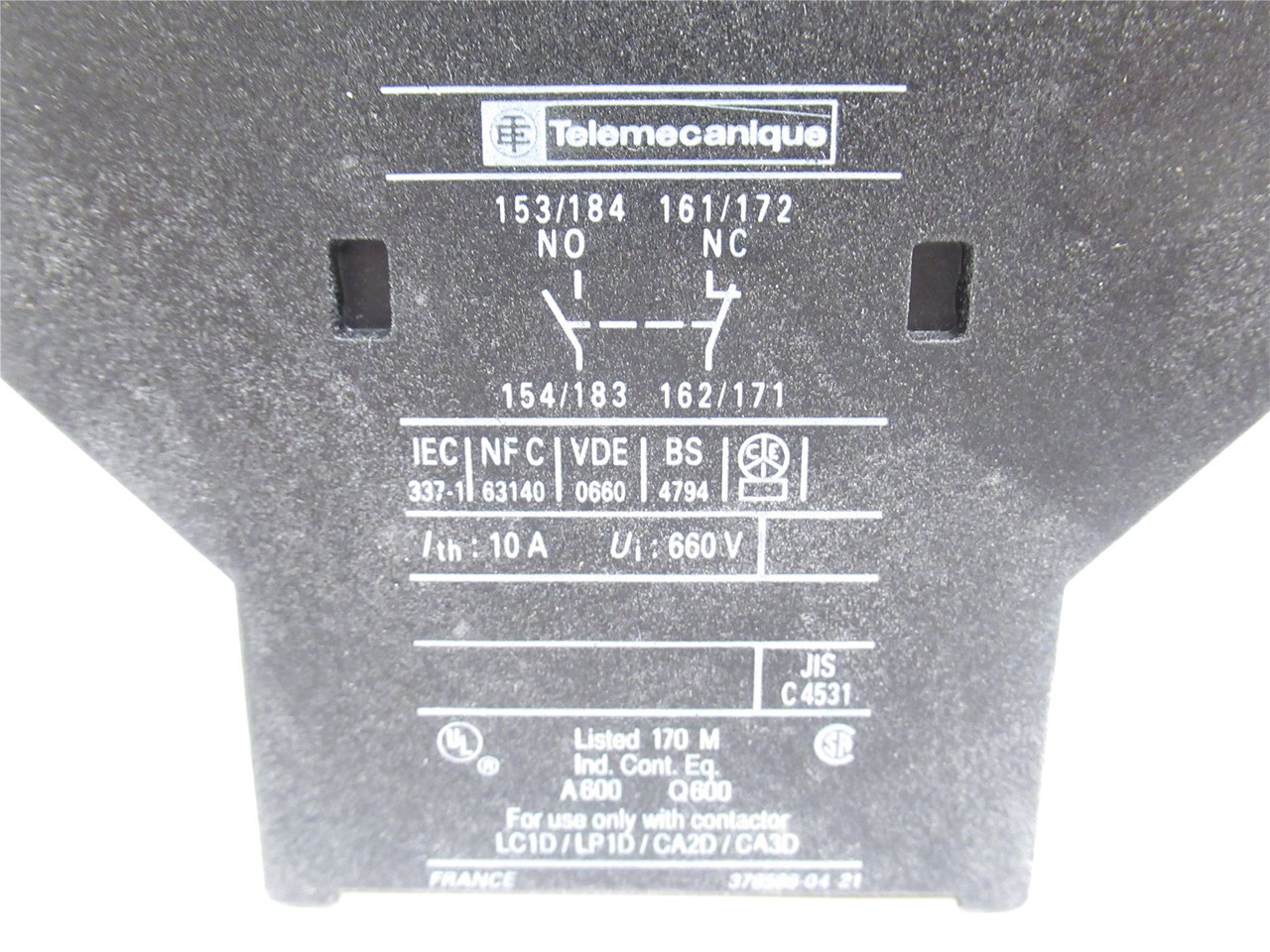 Square D LA8-DN11; Auxiliary Contact; 10A; 690VAC; 1P