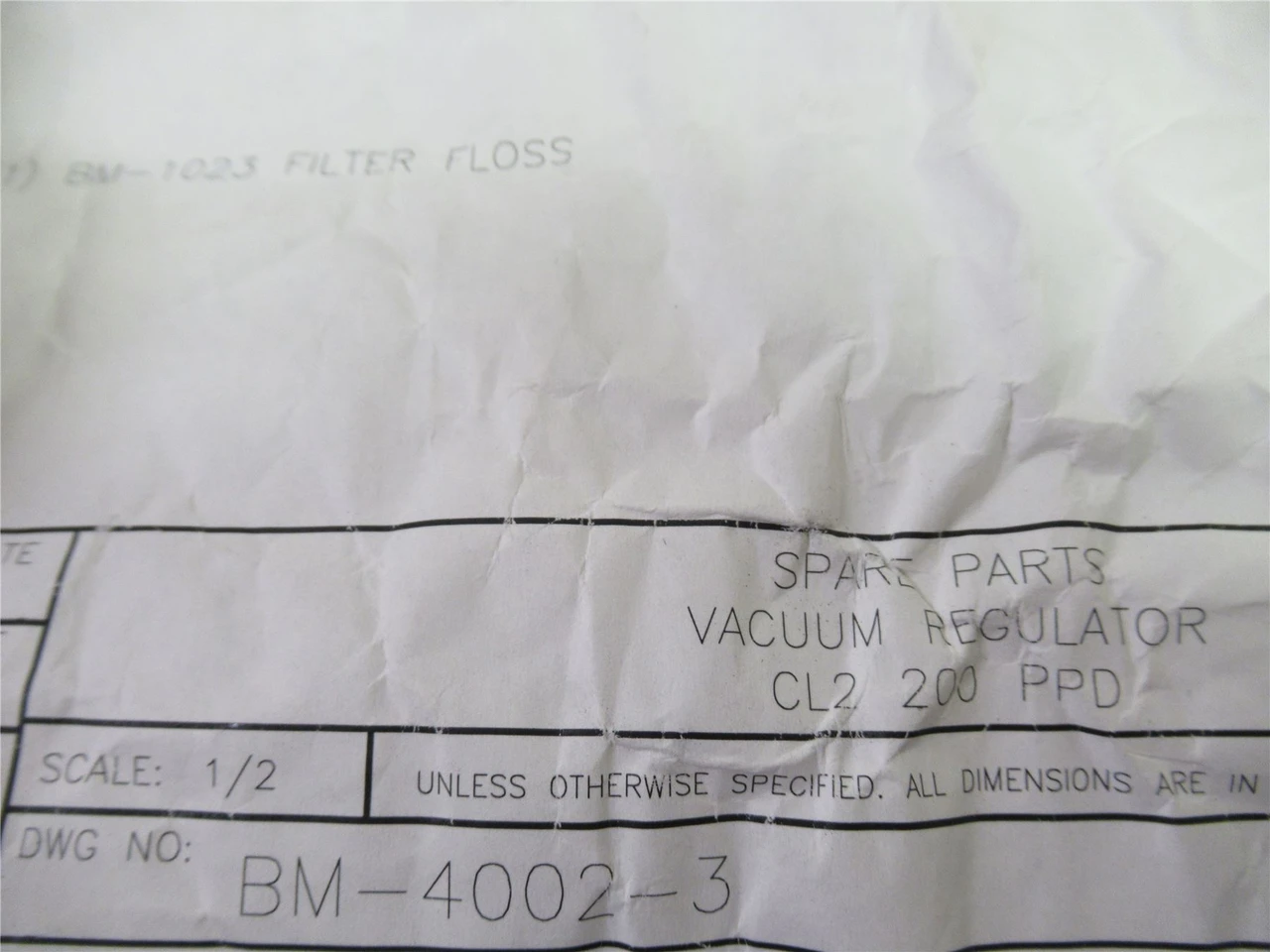 Capital Controls BM-4002-3; Spare Parts For Vacuum Regulator