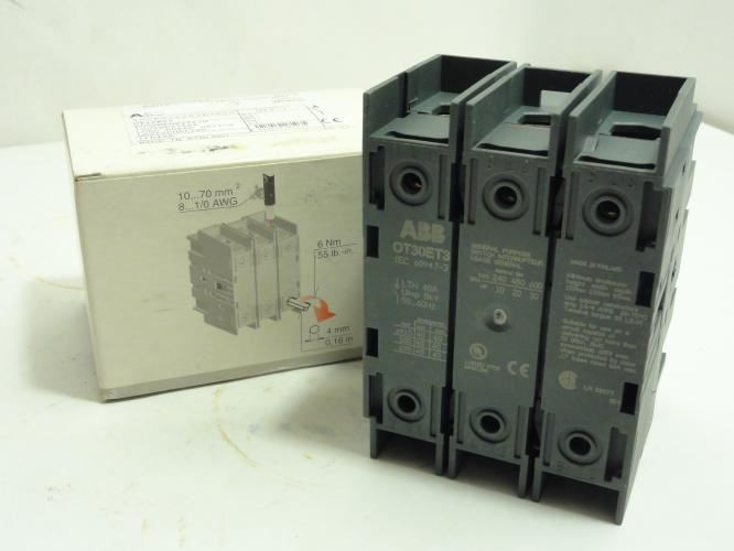 ABB 0T30ET3; Interrupter/Disconnect Switch; 30A; 3P; 600V