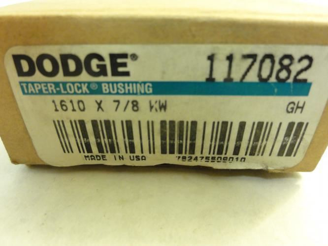 Dodge 117082; Taper-Lock Bushing; # 1610X7/8KW; 7/8"ID