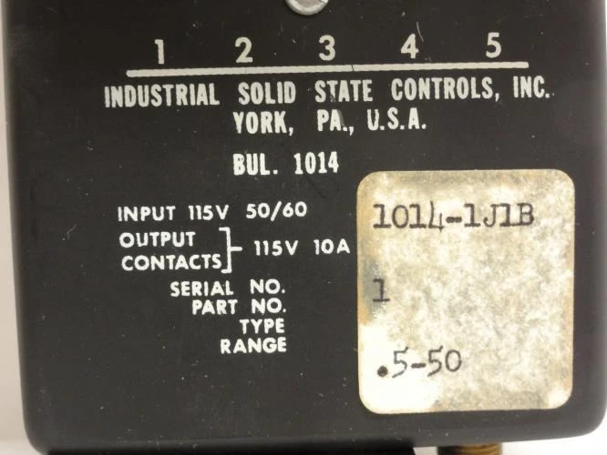 ISSC 1014-1J1B; Timer Relay Model 1014; 115VAC 0.5~50s
