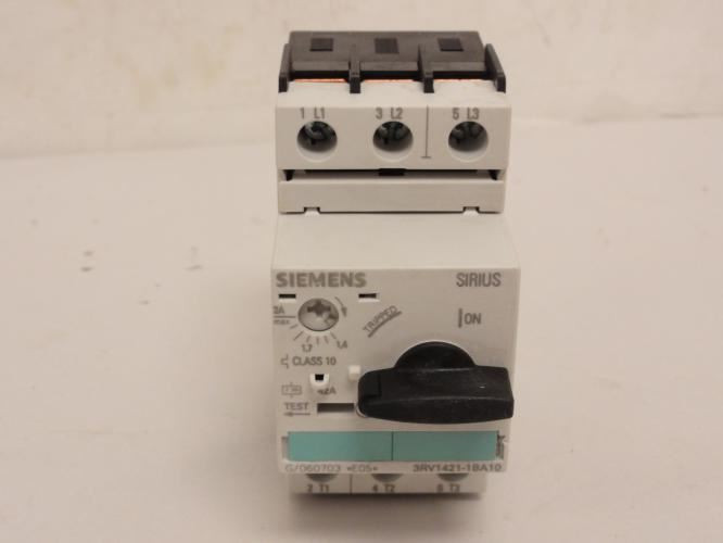 Siemens 3RV1421-1BA10; Manual Combination Starter; 1.4-2A; 3P