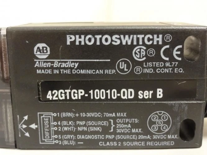 Allen-Bradley 42GTGP-10010-QD; Photo Sensor; 10-30VDC; 70mA