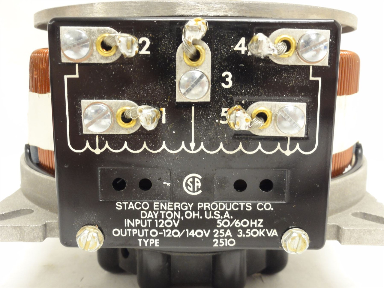 Staco 2510; Variable Transformer; 3.5kvA; 0-120V; 25A; CW/CCW