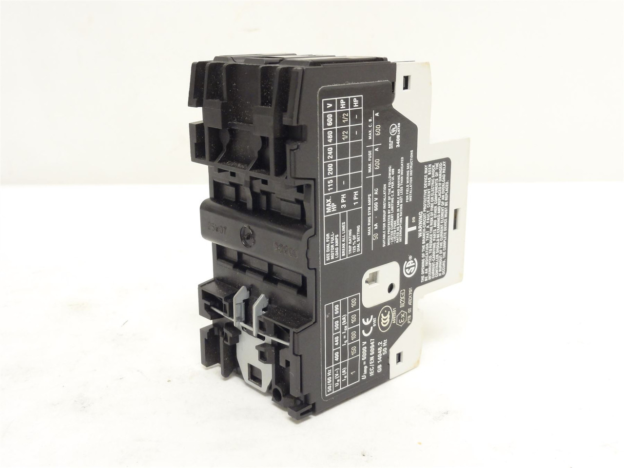 Moeller PKZM0-1; Manual Motor Starter; 06.3-1A; 3P; 600VAC