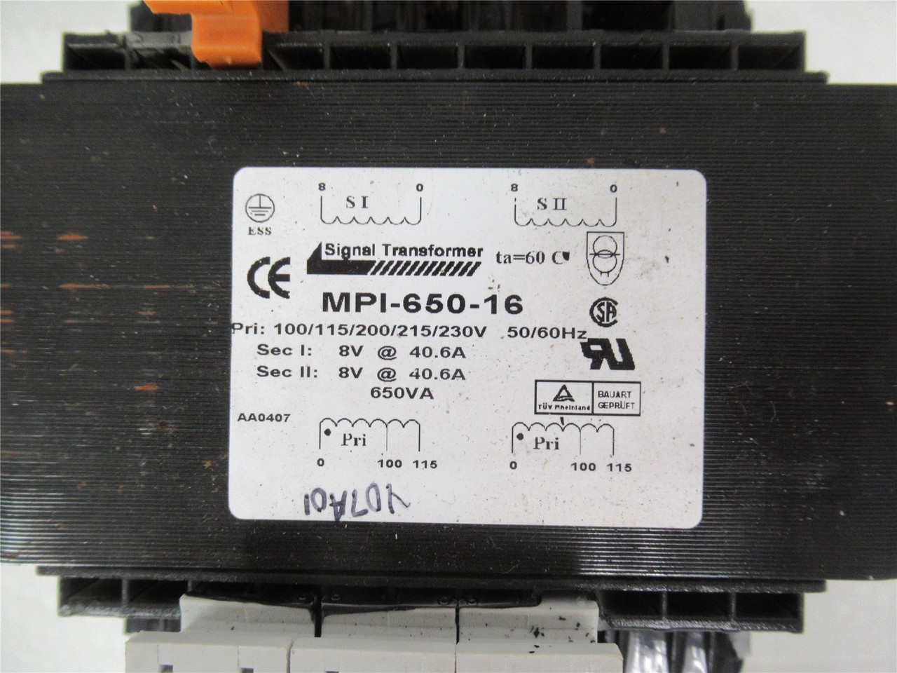 Signal Transformer MPI-650-16; Transformer 650VA 100V 115V