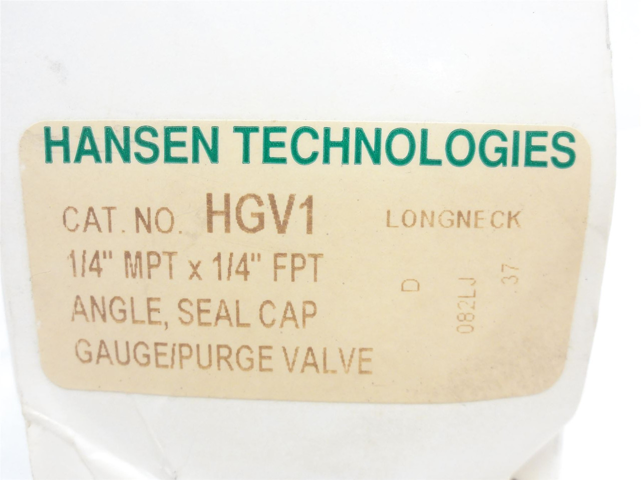 Hansen HGV1; Long Neck Angle Seal Cap; 1/4 x 1/4NPT