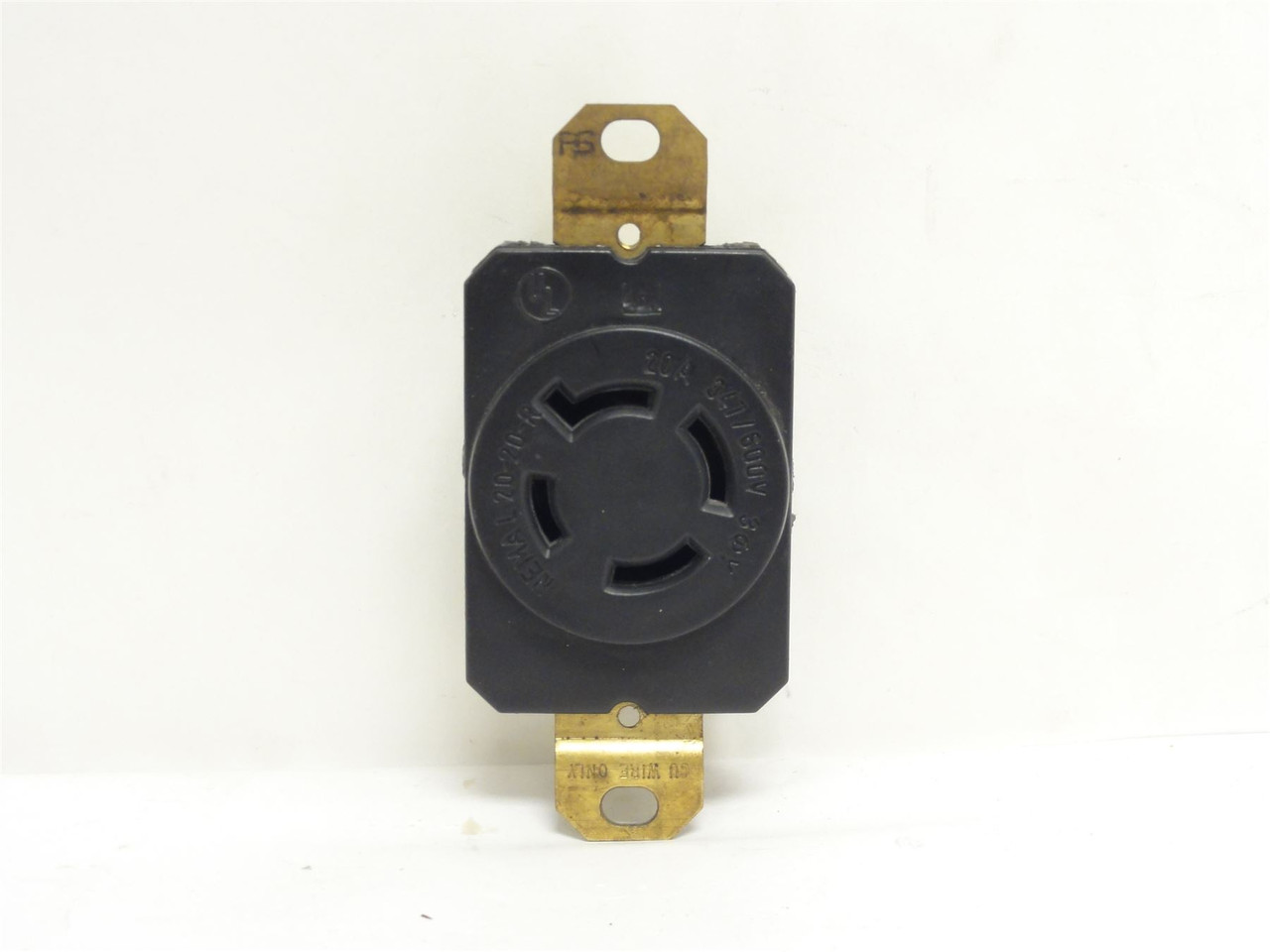 Legrand L2020-R; Single Locking Receptacle; 20A; 347/600VAC