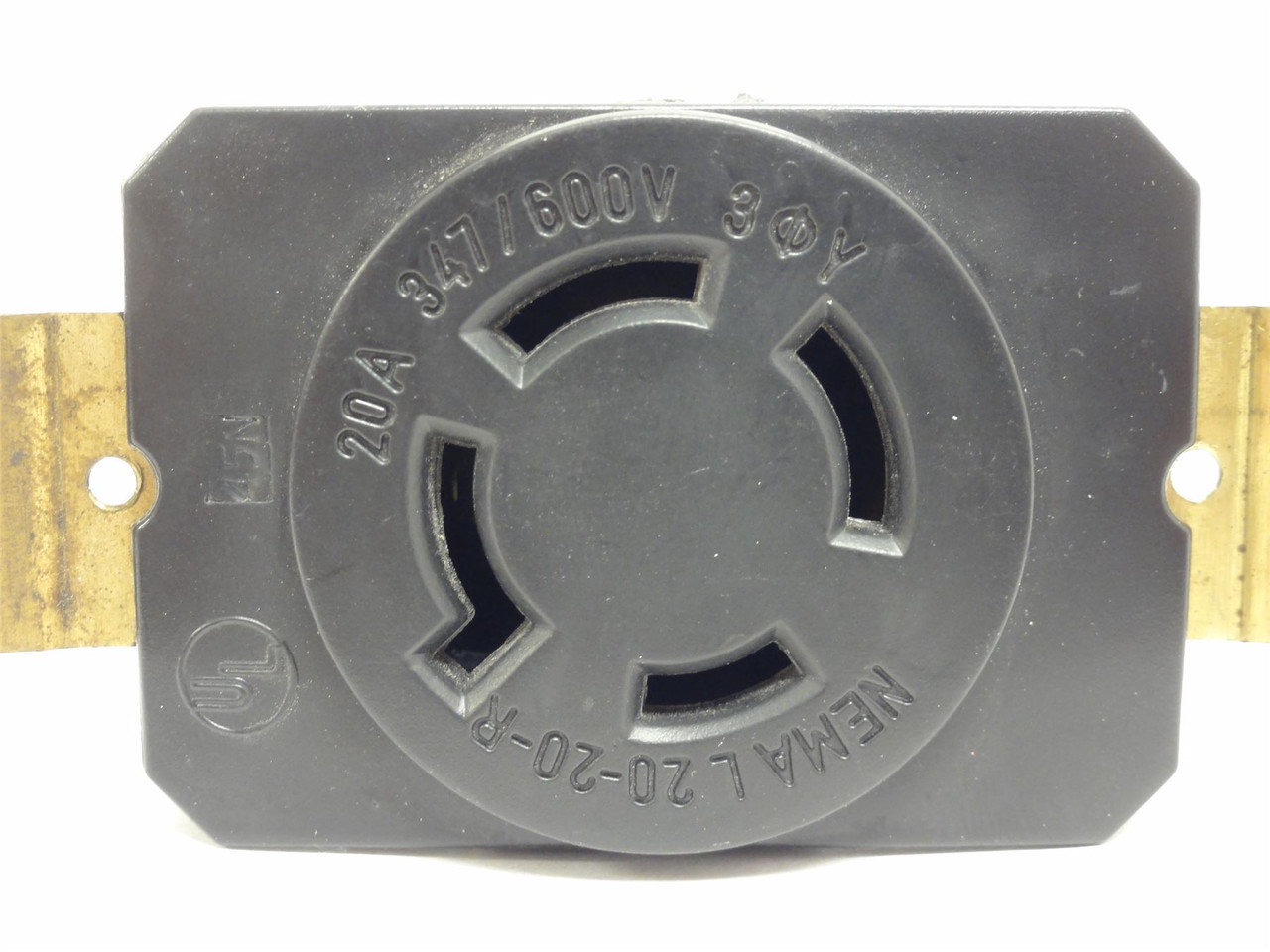 Legrand L2020-R; Single Locking Receptacle; 20A; 347/600VAC