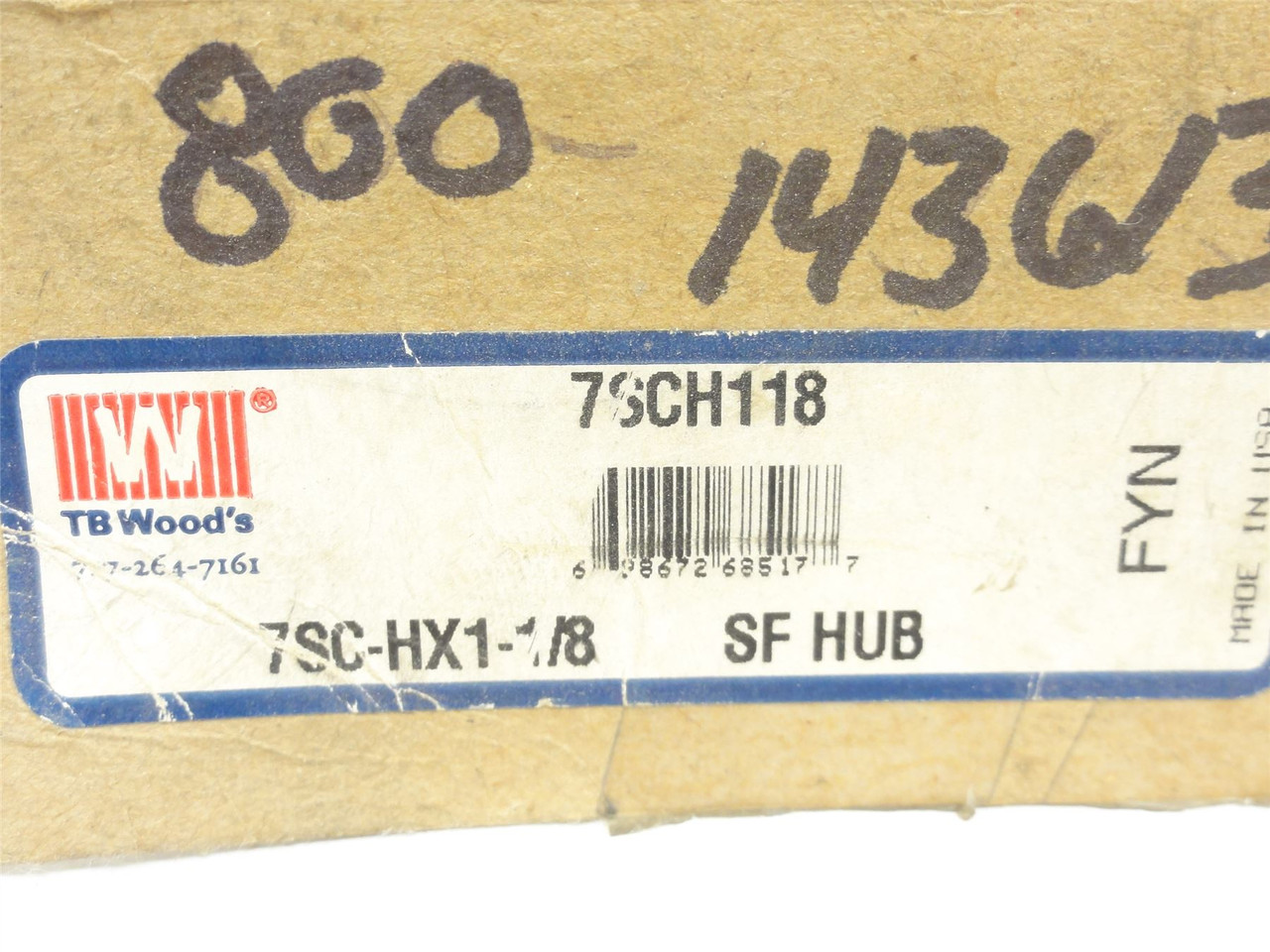 TB Woods 7SCH118; Sleeve Coupling Hub Spacer 1-1/8"ID Size: 7