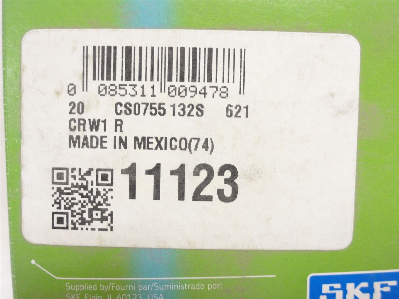 SKF 11123; Oil Seal 1-1/8"ID x 1-5/8"OD x 1/4" Width