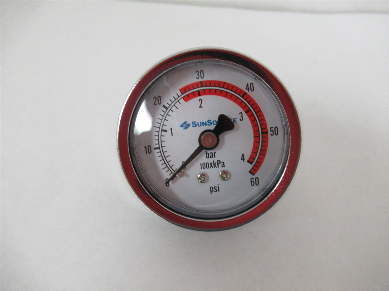 SunSource  mdl-254638; Pressure Gauge 1.75" Face 0-60 psi .357"
