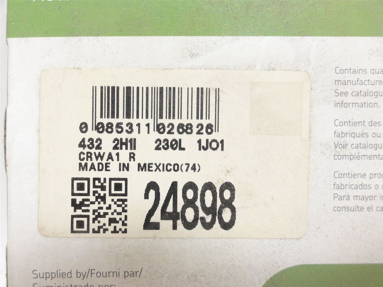 SKF 24898; Oil Seal 2-1/2"ID x 3-1/4"OD x 3/8" Width