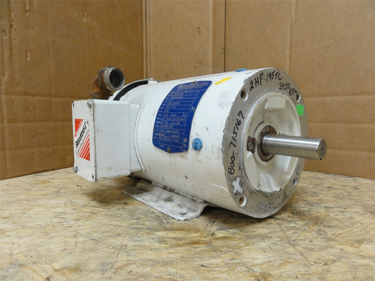 Baldor CWDM3555T; AC Motor; 2HP; 208-230/460V; 3450RPM; 3PH; 60HZ