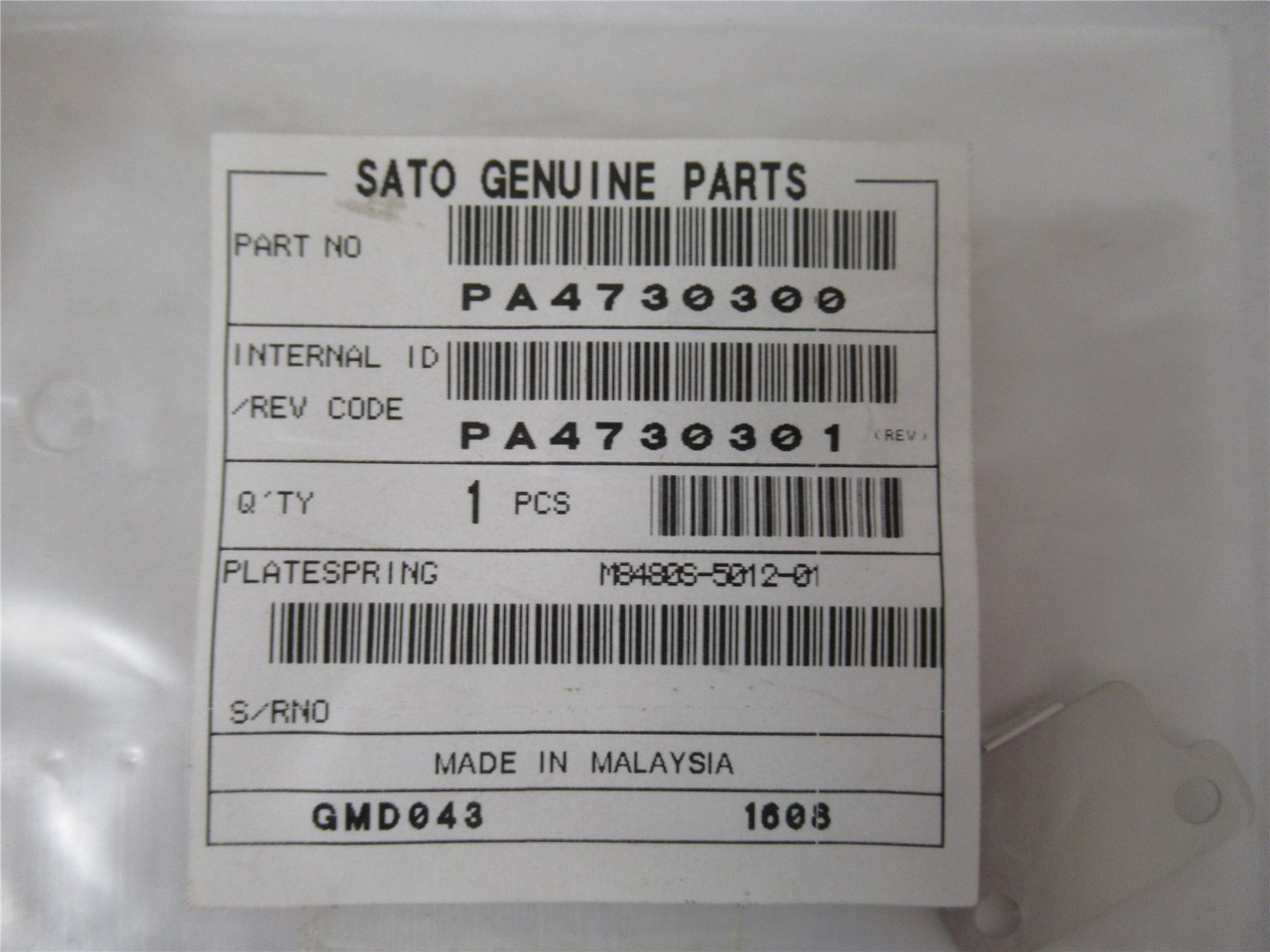 Sato PA4730300; Lot-2 Plate Spring