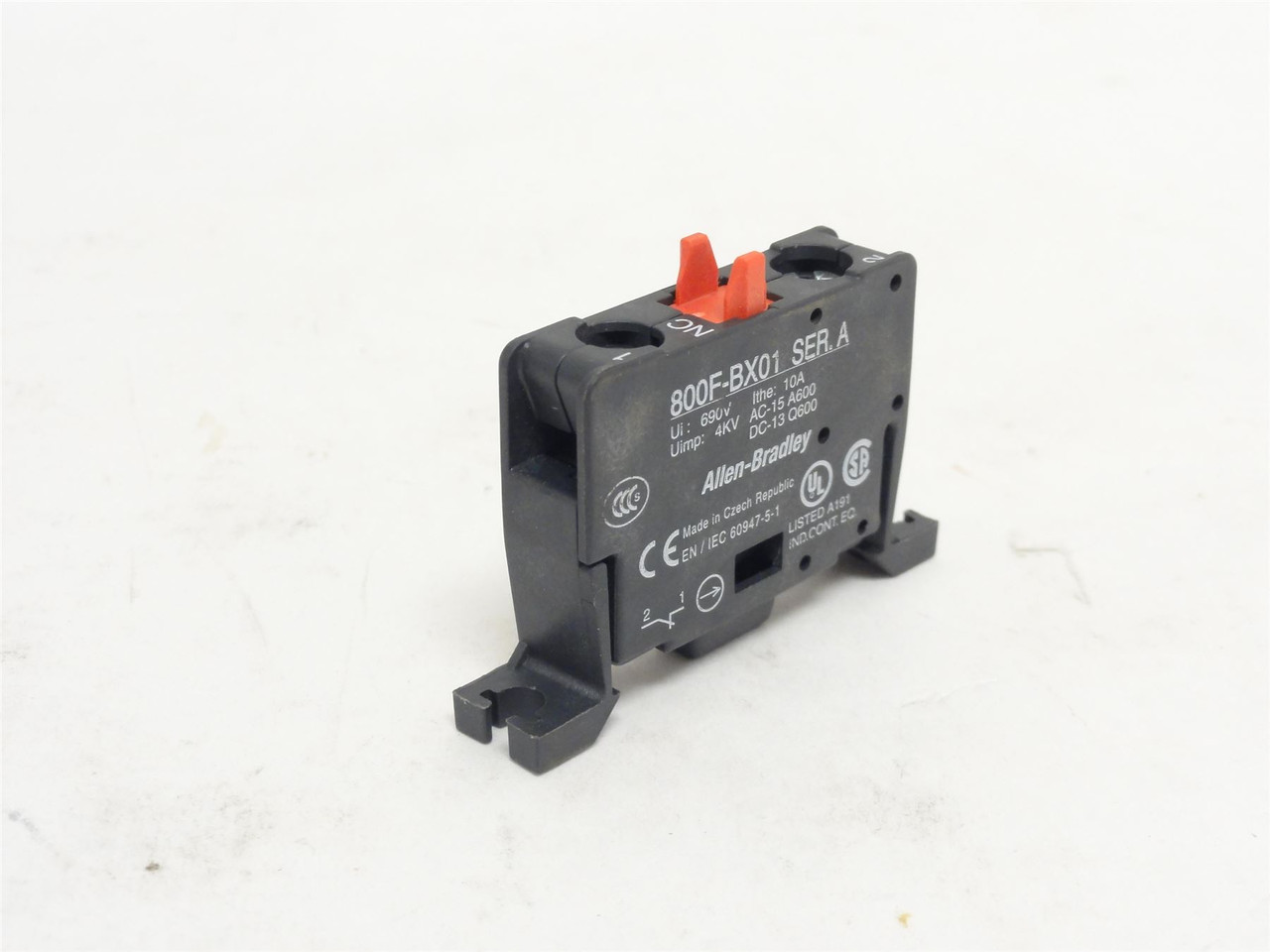 Allen-Bradley 800F-BX01; Contact Block; 10A; 600VAC; 1-NC