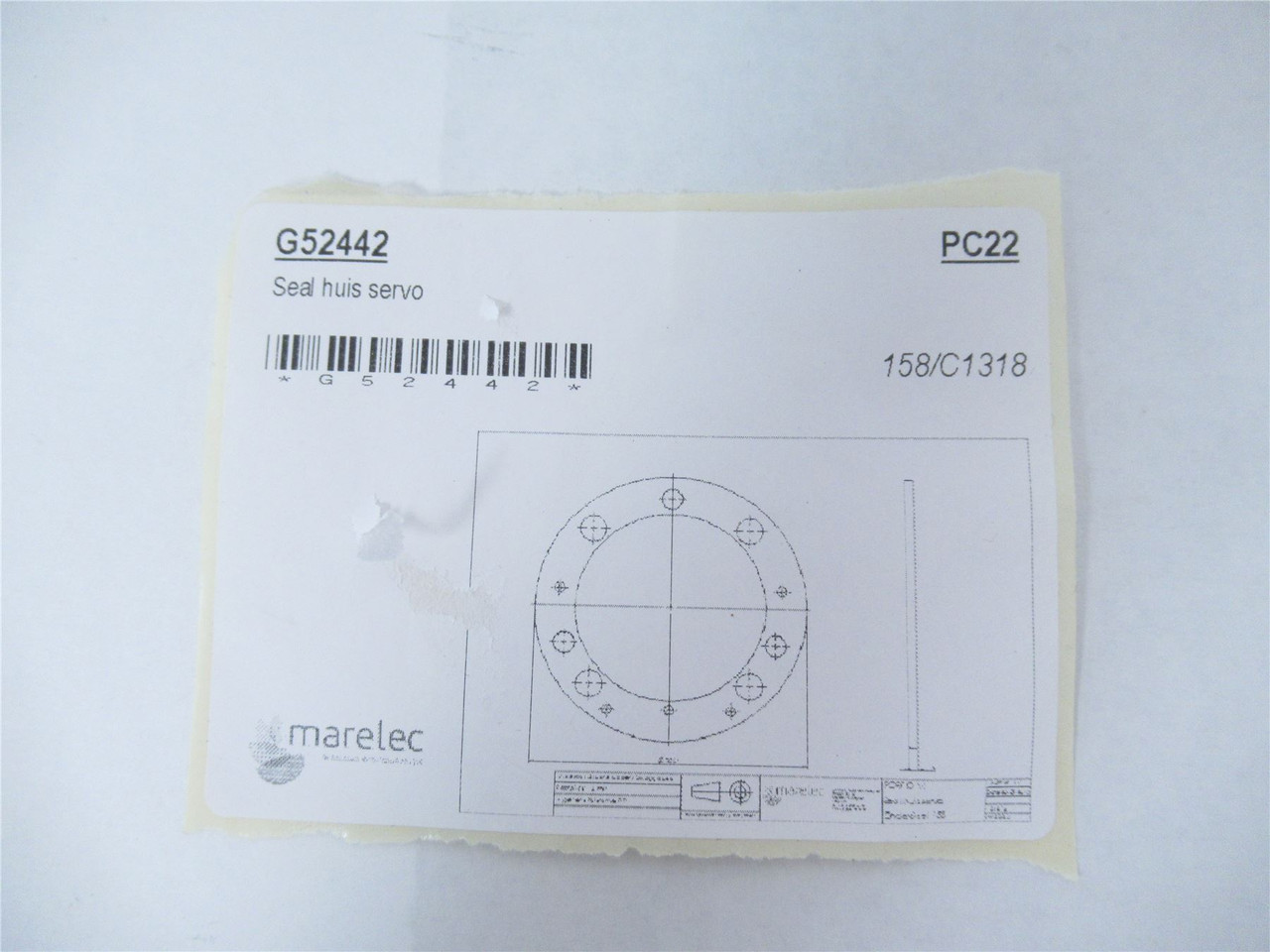 Marelec G52442; Seal 5.55" ID 8.875" OD .25" Thick