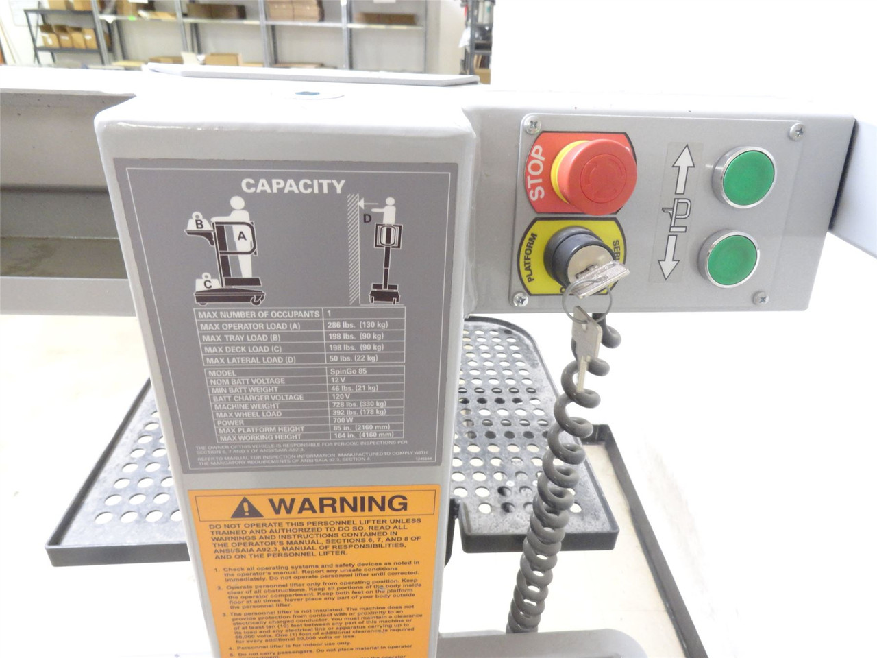 Raymond SpinGo; Single Man Aerial Warehouse Lift; 12V Supply