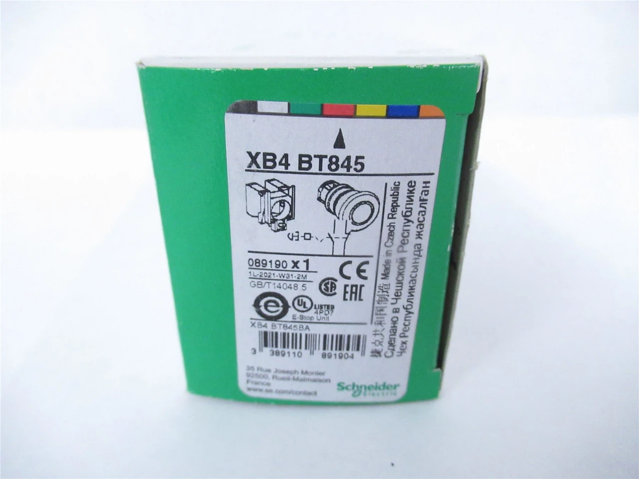 Schneider XB4BT845; Pushbutton Switch40mm Size: 22mm