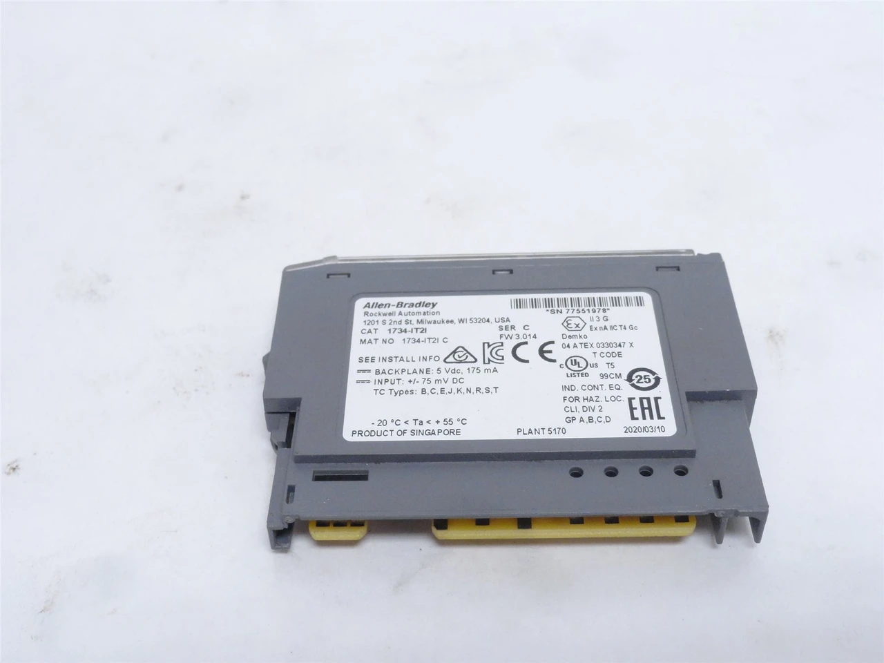 Allen-Bradley 1734-IT21; Thermocouple Input Module 2-Ch; 5VDC