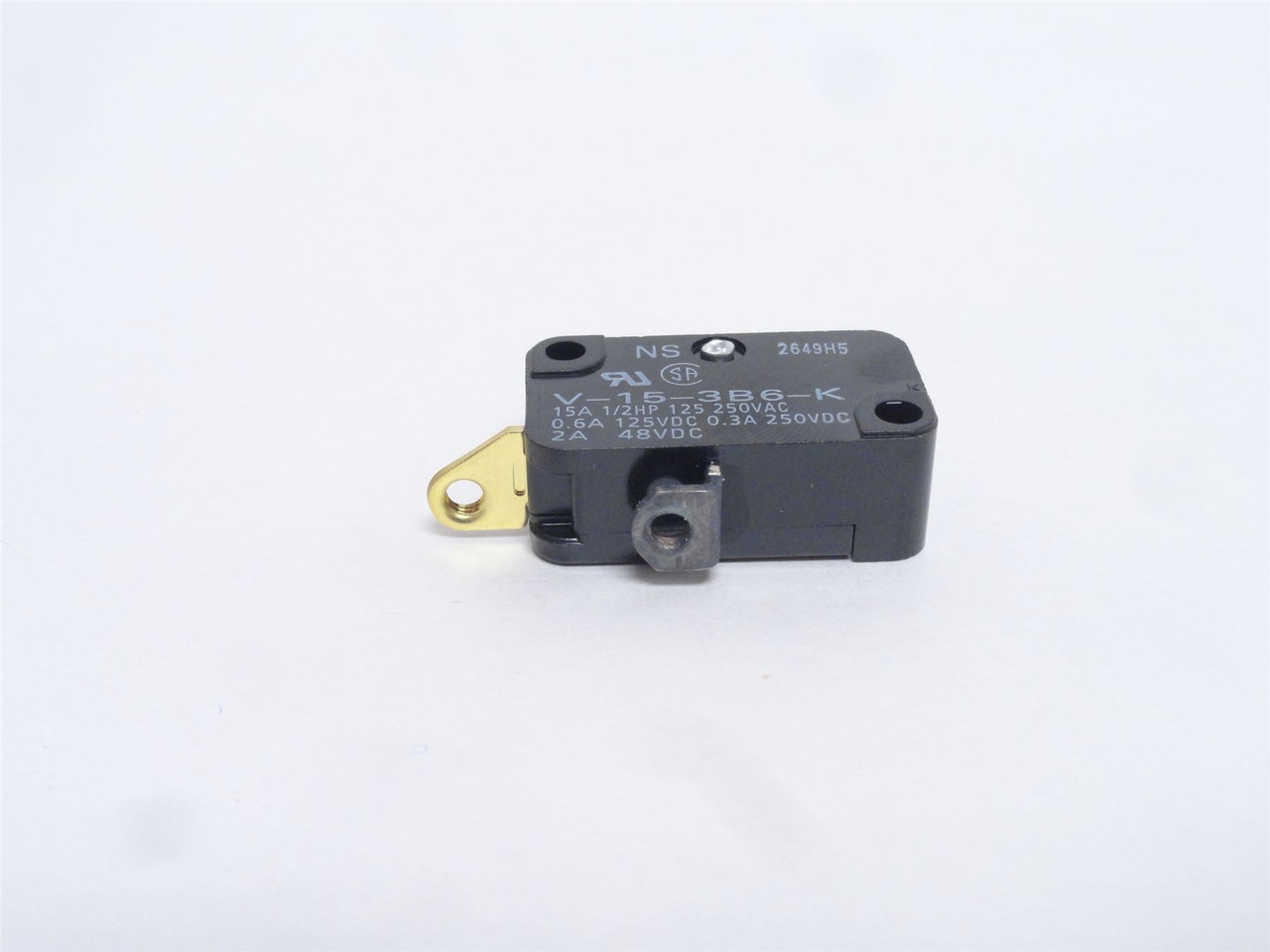 Omron V-15-3B6-K; Switch; 15A; 250VAC; SPST-NO; Chassis Mount