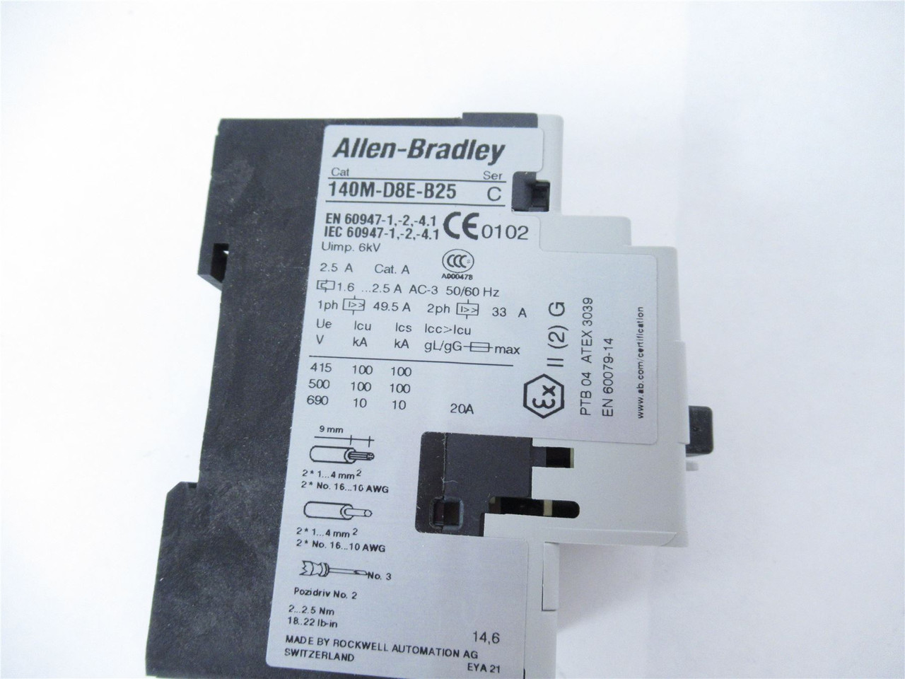 Allen-Bradley 140M-D8E-B25; Manual Starter 1.6 - 2.5A