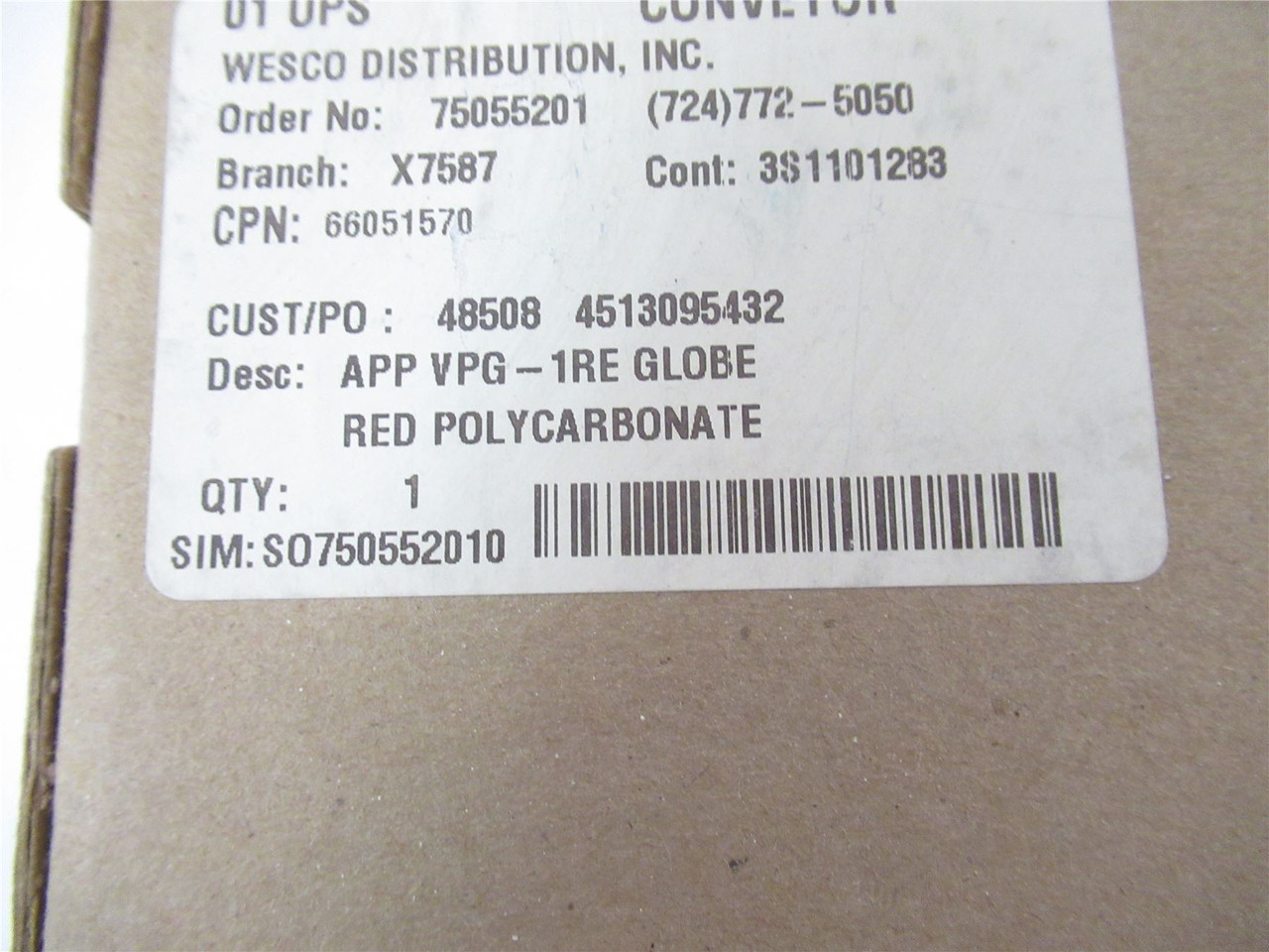 Emerson VPG1RE; GLOBE RED POLYCARBONATE 100W