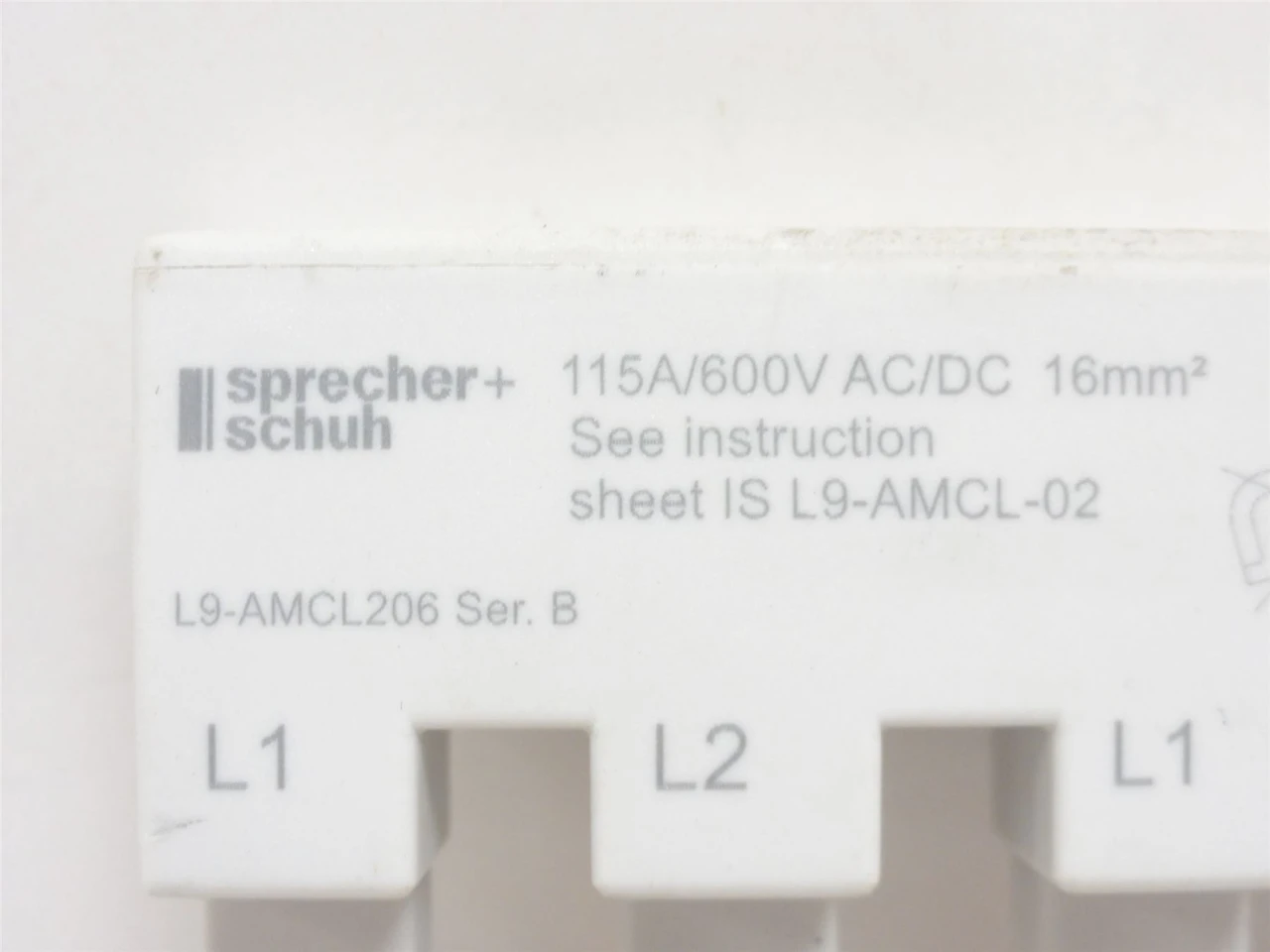 sprecher+schuh L9-AMCL206; Circuit Breaker Busbar; 115A; 600VAC; 2P
