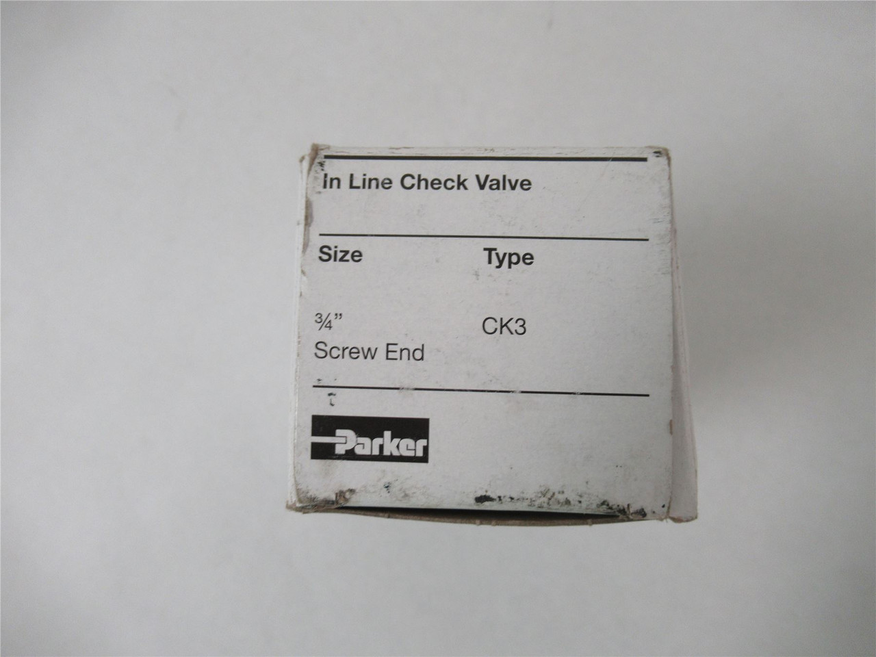 Parker 101037; In Line Check Valve 3/4"